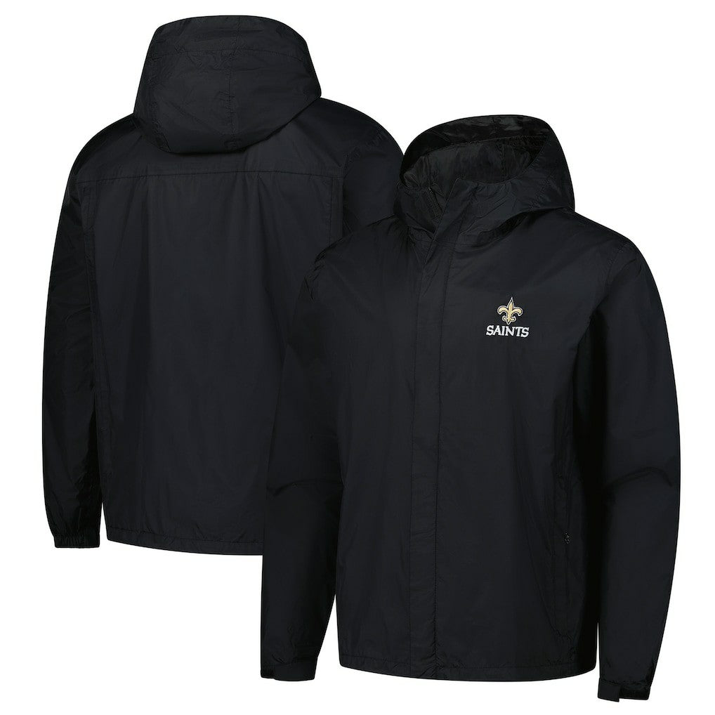 New Orleans Saints Dunbrooke Tropic Waterproof Packable Full-Zip Hoodie Jacket  - Black - NFL