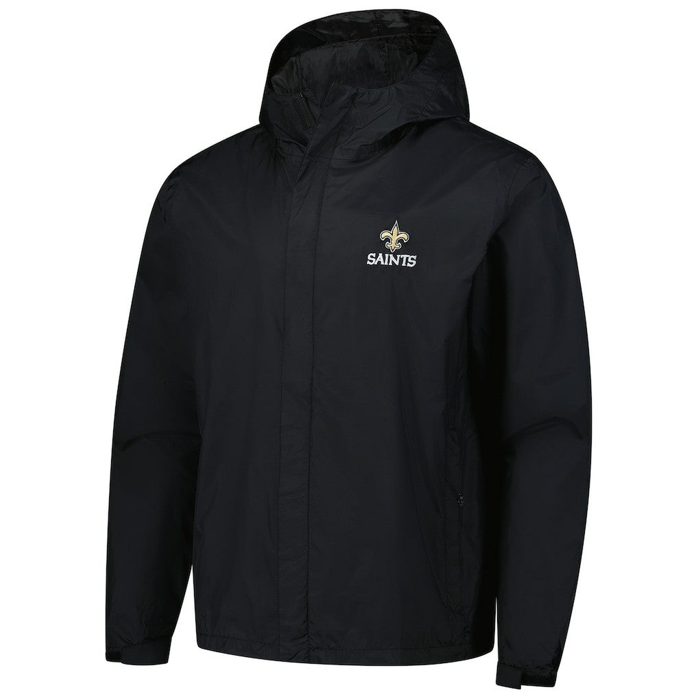 New Orleans Saints Dunbrooke Tropic Waterproof Packable Full-Zip Hoodie Jacket  - Black - NFL