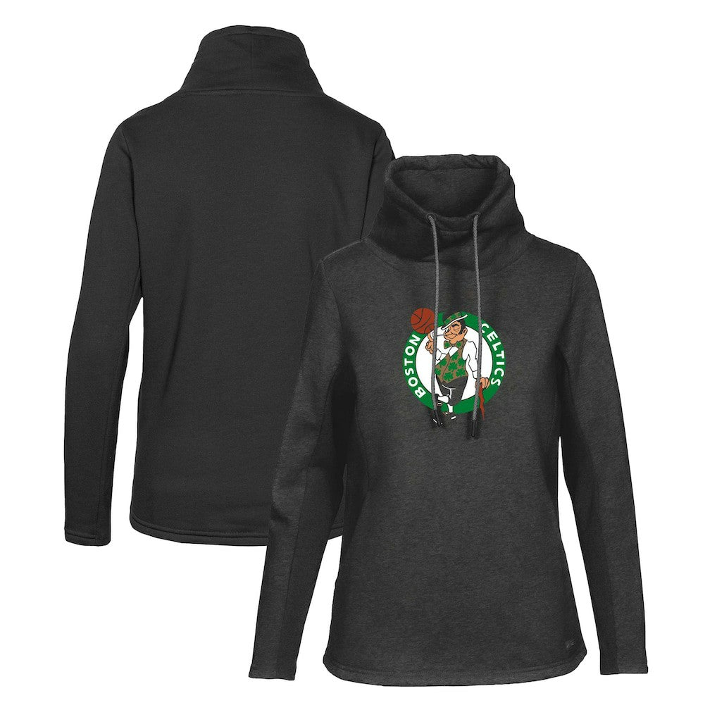 Boston Celtics Levelwear Women's Loop Core Funnel Neck Pullover Sweatshirt Black