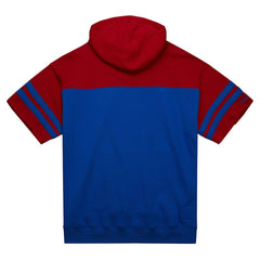 New York Giants Off Field Vintage Logo Short Sleeve Pullover Hoodie - Royal - Mitchell & Ness