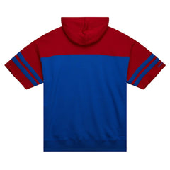 Buffalo Bills Off Field Vintage Logo Short Sleeve Pullover Hoodie - Royal - Mitchell & Ness