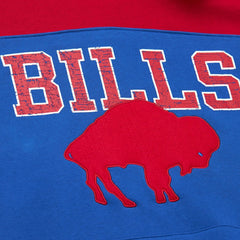 Buffalo Bills Off Field Vintage Logo Short Sleeve Pullover Hoodie - Royal - Mitchell & Ness