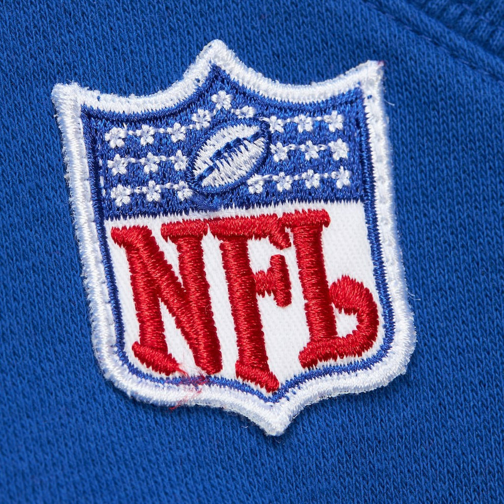 Buffalo Bills Off Field Vintage Logo Short Sleeve Pullover Hoodie - Royal - Mitchell & Ness
