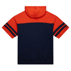 Chicago Bears Off Field Vintage Logo Short Sleeve Pullover Hoodie - Navy - Mitchell & Ness