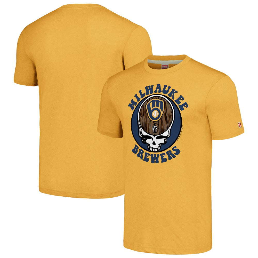 Milwaukee Brewers Homage Grateful Dead Tri-Blend T-Shirt for sale