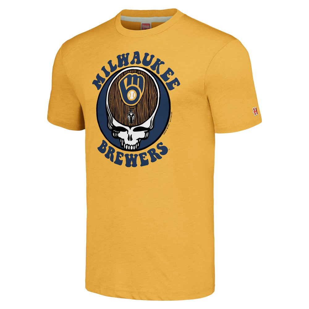 Milwaukee Brewers Homage Grateful Dead Tri-Blend T-Shirt for sale