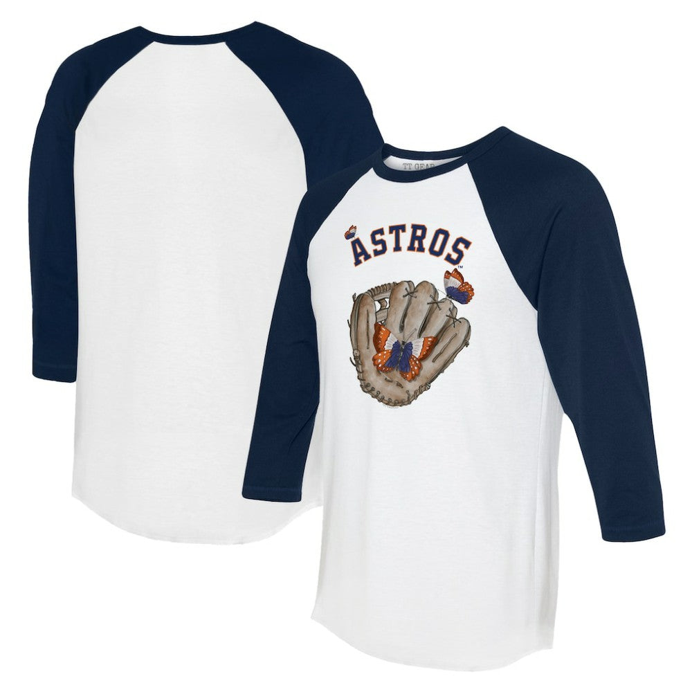 Houston Astros Tiny Turnip Unisex Butterfly Glove 3/4-Sleeve Raglan T-Shirt Online