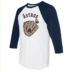 Houston Astros Tiny Turnip Unisex Butterfly Glove 3/4-Sleeve Raglan T-Shirt Online