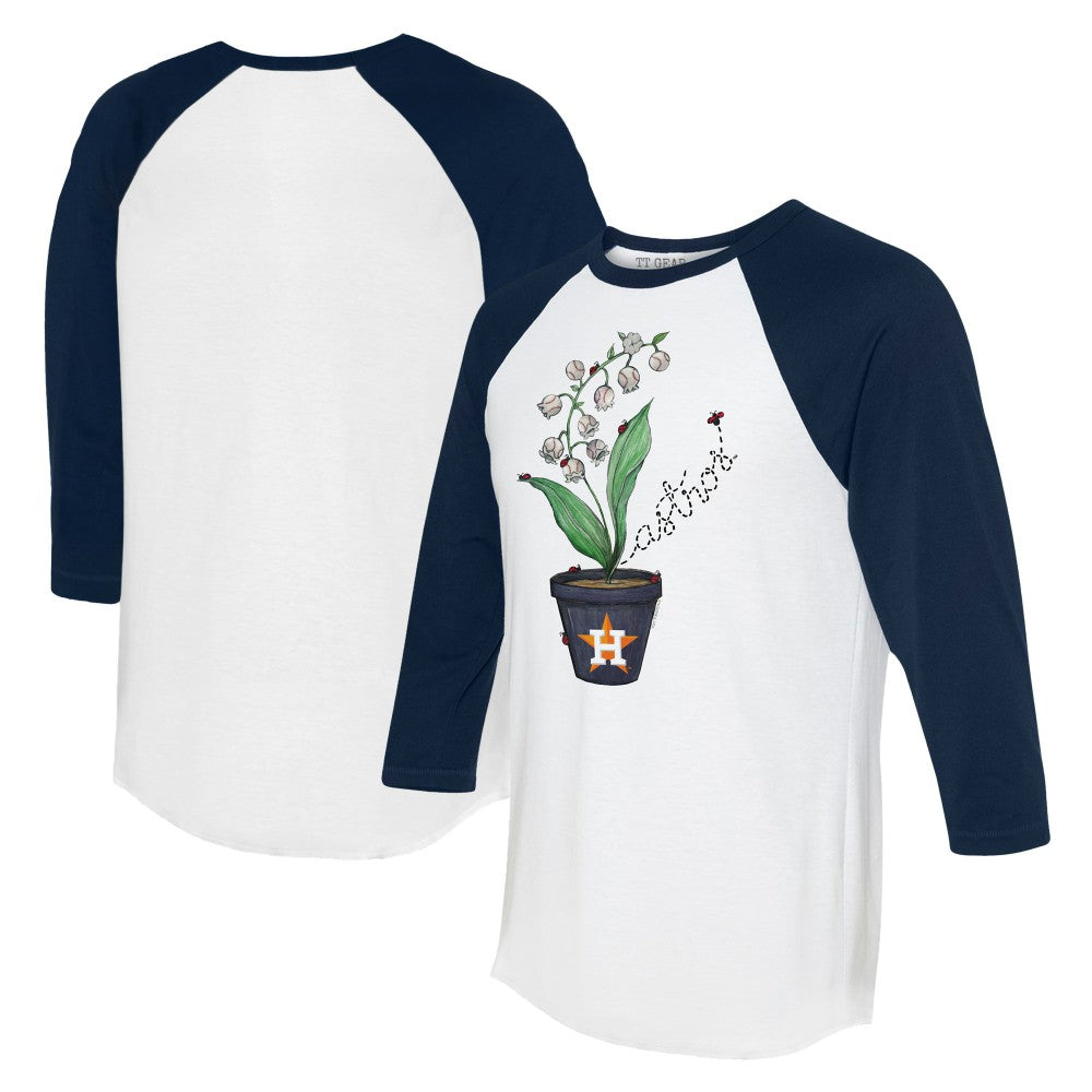 Houston Astros Tiny Turnip Unisex Lilies and Ladybugs 3/4-Sleeve Raglan T-Shirt Outlet