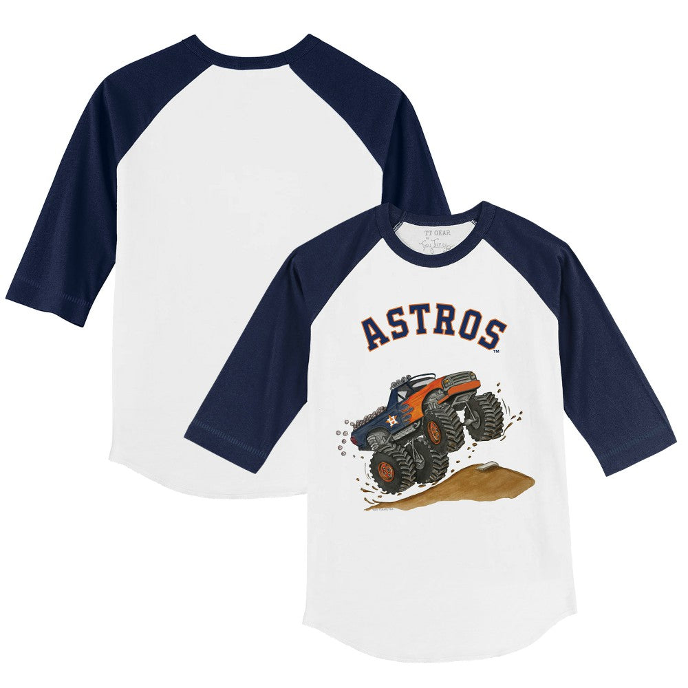 Houston Astros Tiny Turnip Youth Monster Truck 3/4-Sleeve Raglan T-Shirt Near Me