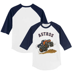 Houston Astros Tiny Turnip Youth Monster Truck 3/4-Sleeve Raglan T-Shirt Near Me