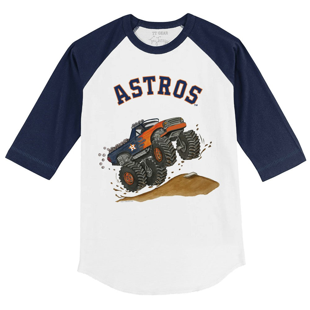 Houston Astros Tiny Turnip Youth Monster Truck 3/4-Sleeve Raglan T-Shirt Near Me