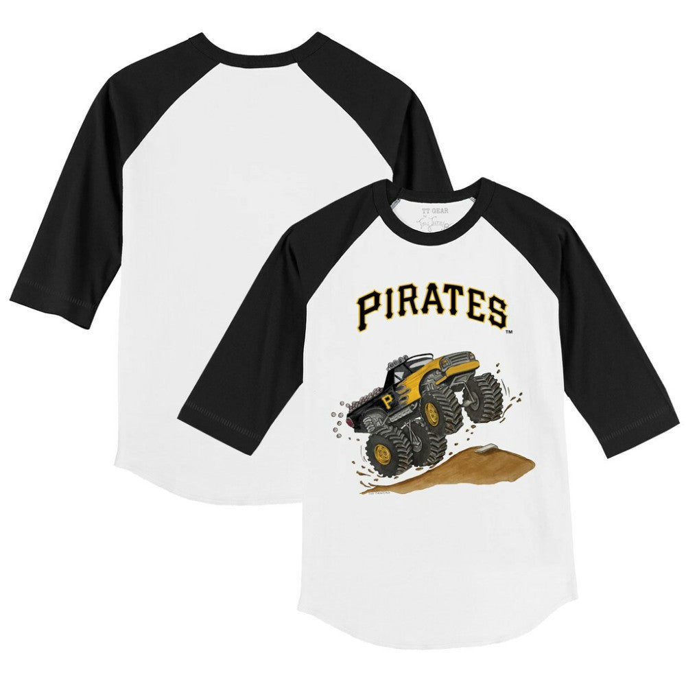 Pittsburgh Pirates Tiny Turnip Youth Monster Truck 3/4-Sleeve Raglan T-Shirt Outlet