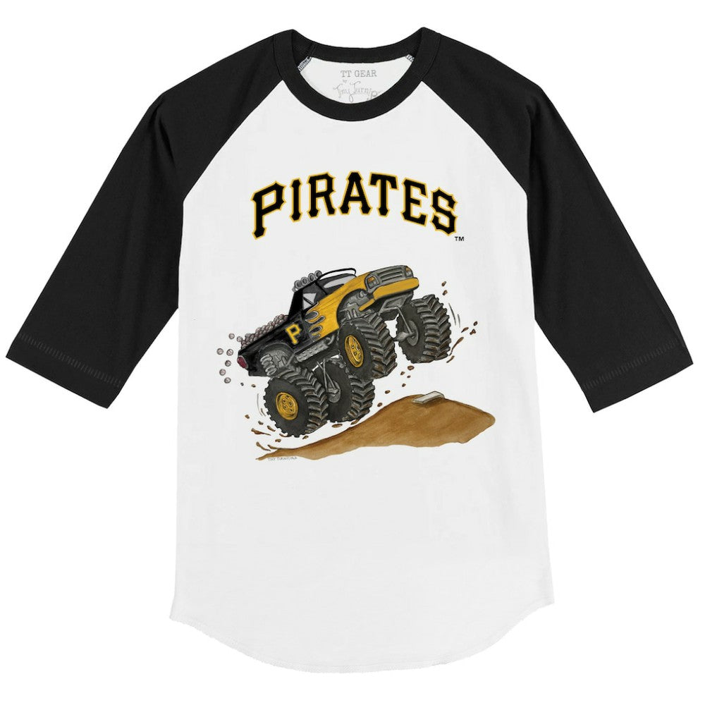 Pittsburgh Pirates Tiny Turnip Youth Monster Truck 3/4-Sleeve Raglan T-Shirt Outlet