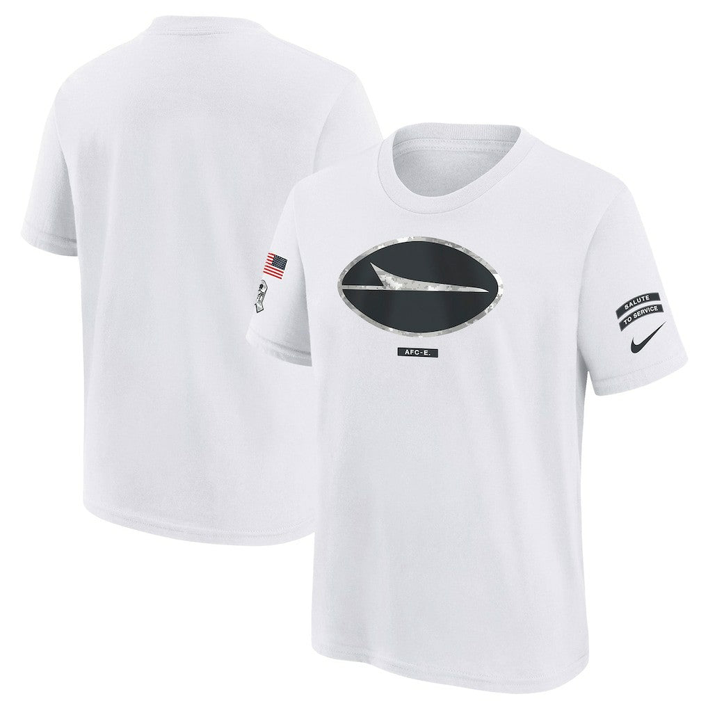 New York Jets Youth 2024 Salute To Service T-Shirt - White - Nike