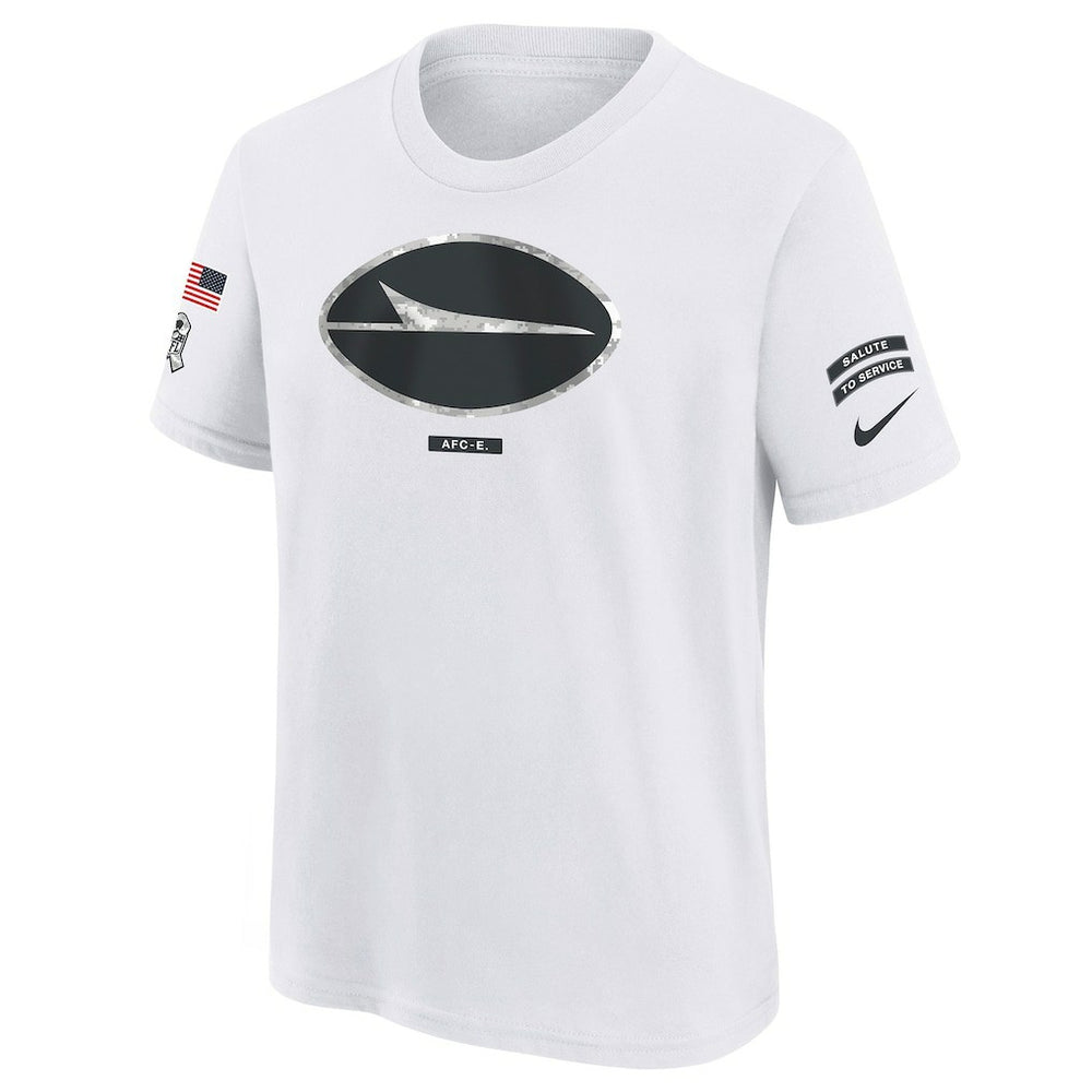 New York Jets Youth 2024 Salute To Service T-Shirt - White - Nike