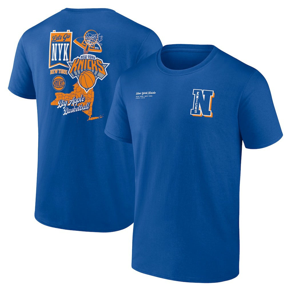 New York Knicks Split Zone T-Shirt Blue