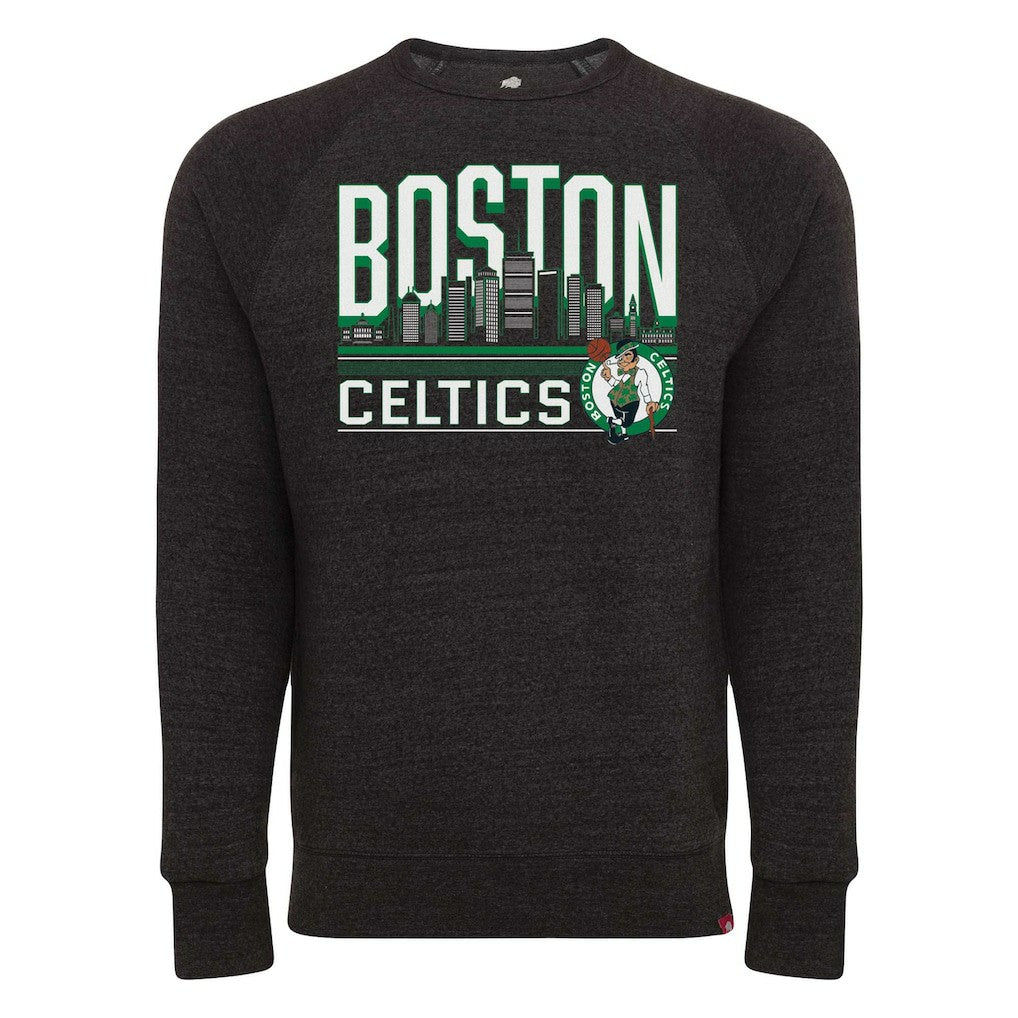 Boston Celtics Sportiqe Unisex Harmon Super Soft Tri-Blend Raglan Pullover Sweatshirt Heather Black