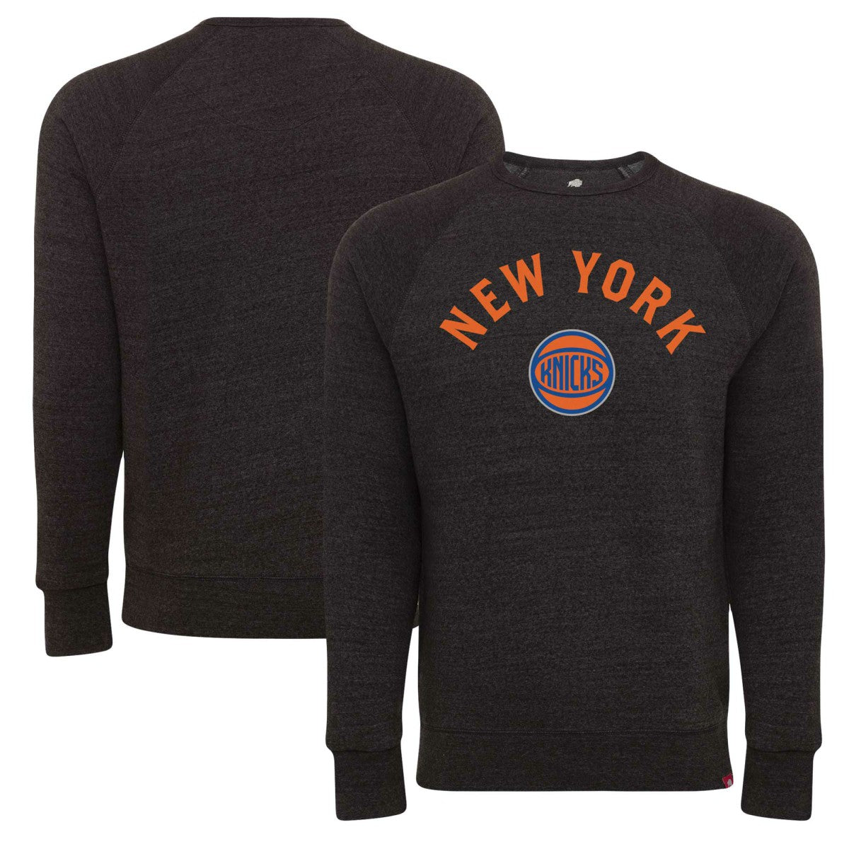 New York Knicks Sportiqe Unisex Harmon Super Soft Tri-Blend Raglan Pullover Sweatshirt Black