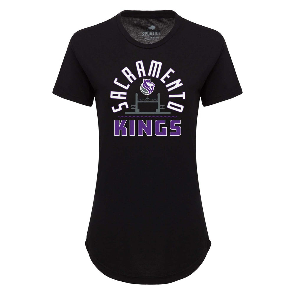 Sacramento Kings Sportiqe Women's Phoebe Super Soft Tri-Blend T-Shirt Black