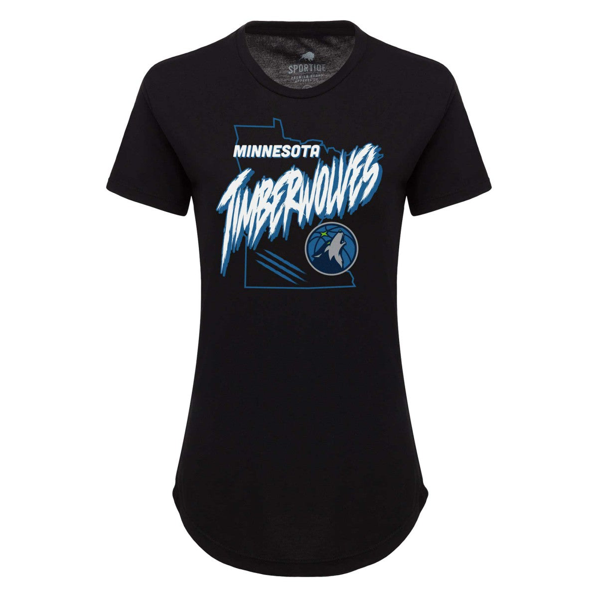 Minnesota Timberwolves Sportiqe Women's Phoebe Super Soft Tri-Blend T-Shirt Black
