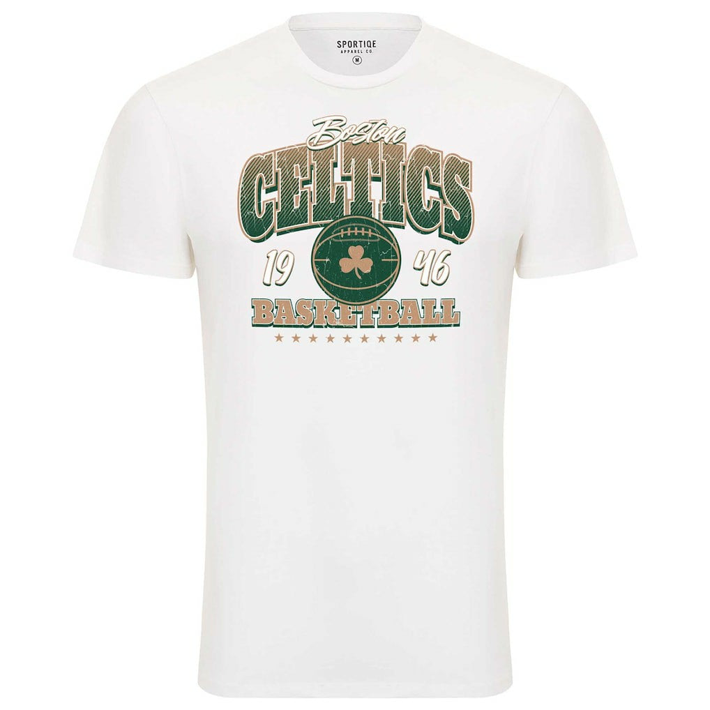 Boston Celtics Sportiqe Unisex Bingham Super Soft T-Shirt White