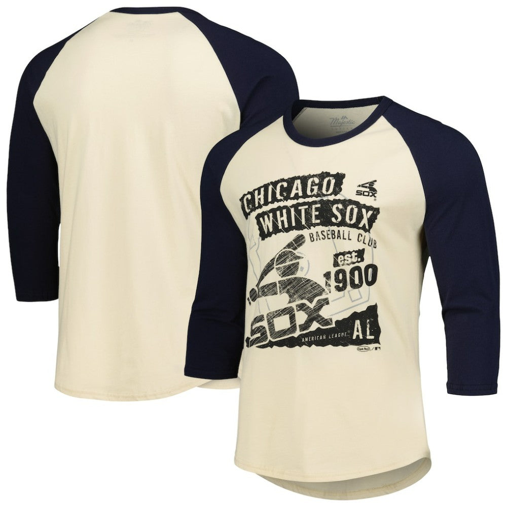 Chicago White Sox Majestic Threads Raglan 3/4-Sleeve T-Shirt Discount