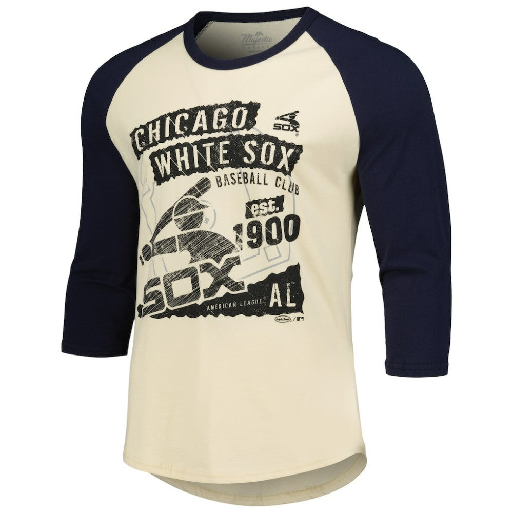 Chicago White Sox Majestic Threads Raglan 3/4-Sleeve T-Shirt Discount