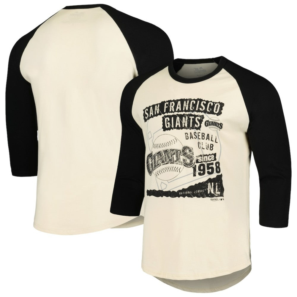 San Francisco Giants Majestic Threads Raglan 3/4-Sleeve T-Shirt Outlet