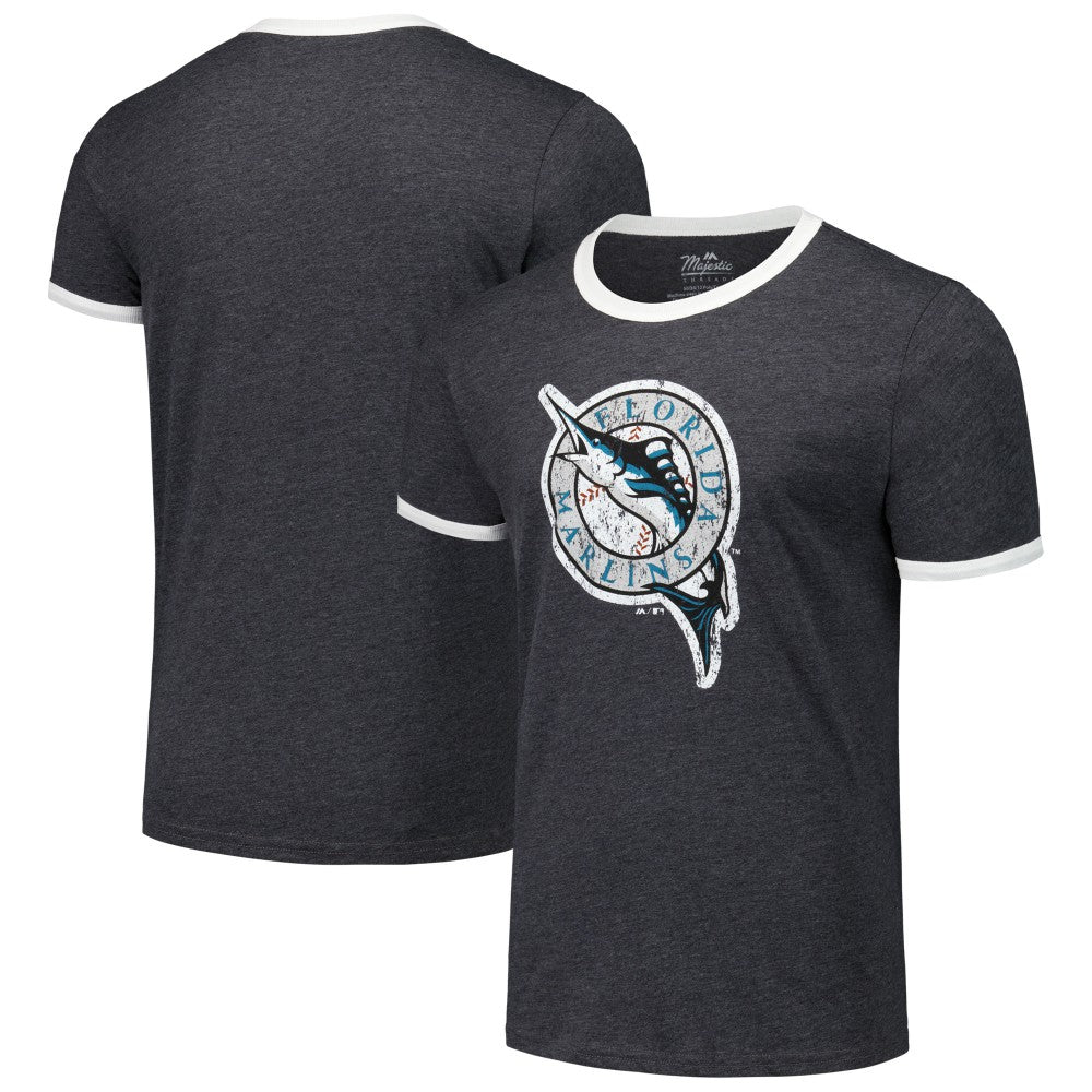 Florida Marlins Majestic Threads Ringer Tri-Blend T-Shirt Outlet