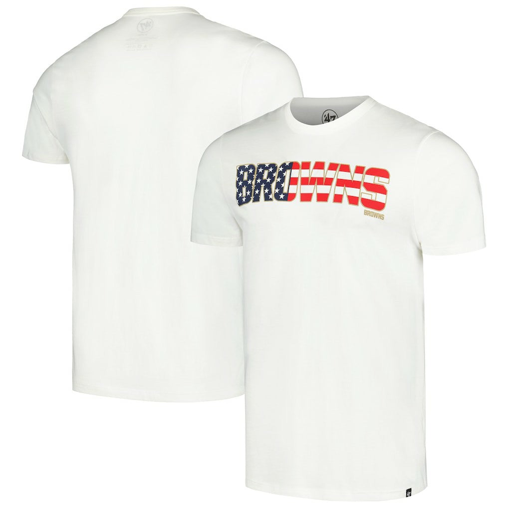 Cleveland Browns '47 Flag Script Franklin T-Shirt - White - 47 brand
