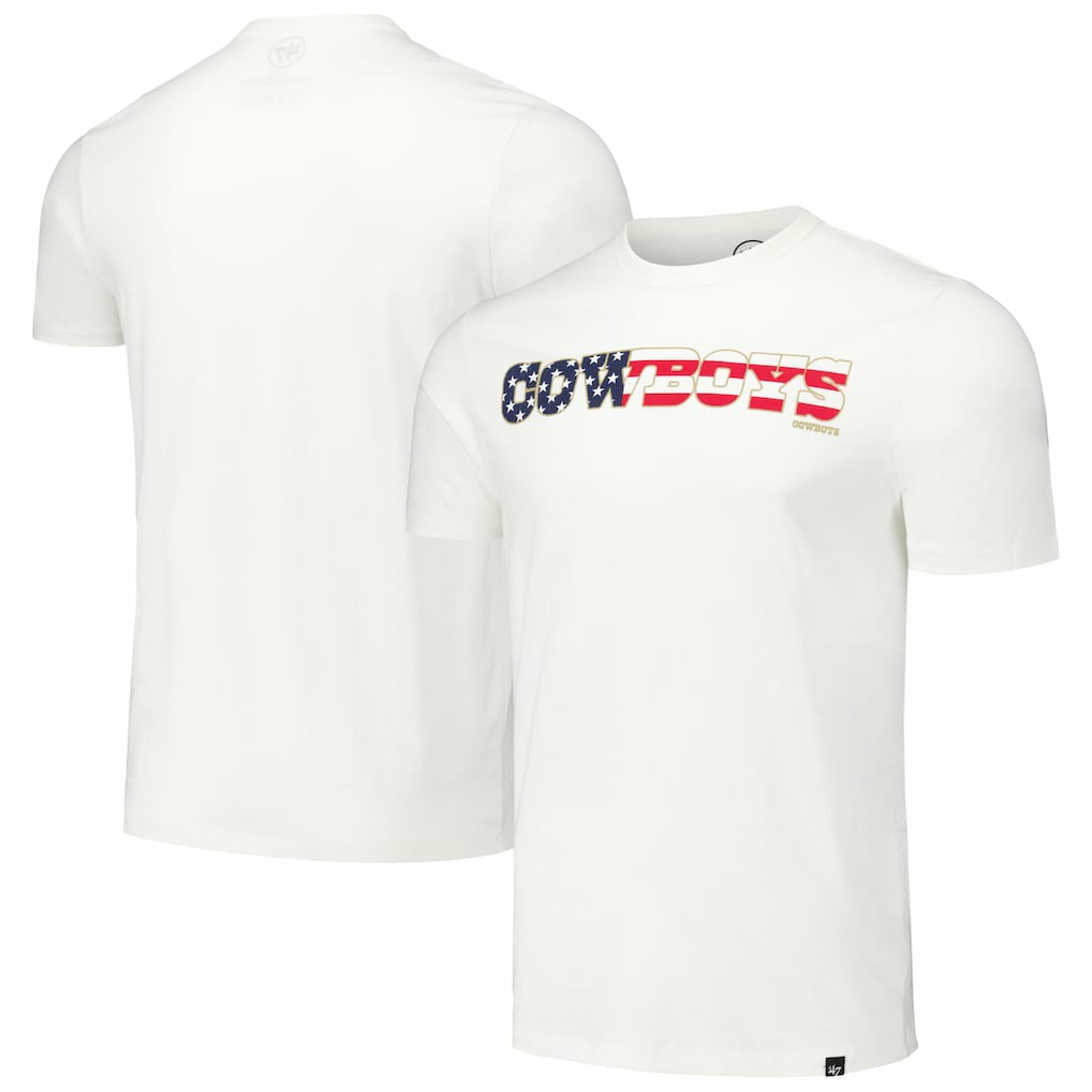 Dallas Cowboys '47 Flag Script Franklin T-Shirt - White - 47 brand