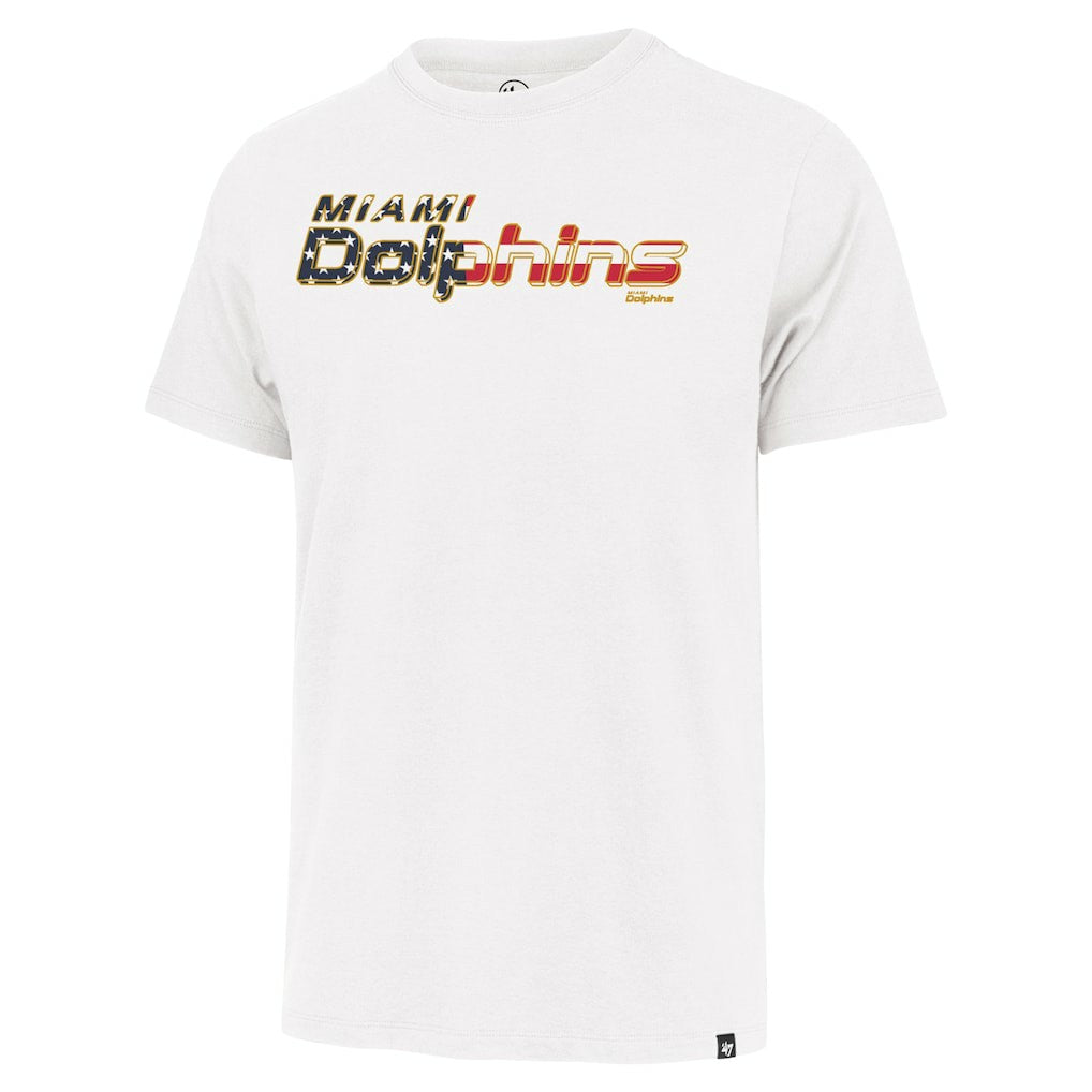 Miami Dolphins '47 Flag Script Franklin T-Shirt - White - 47 brand