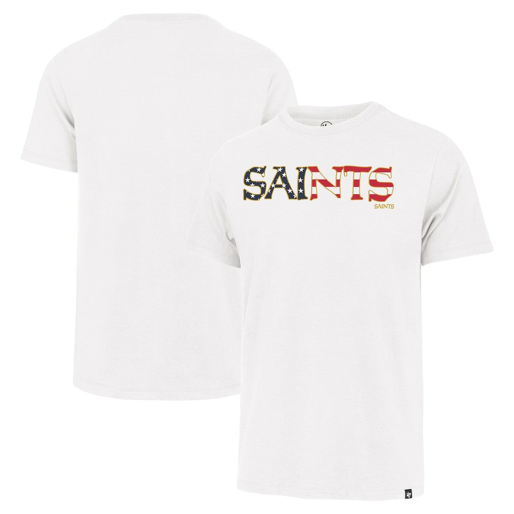 New Orleans Saints '47 Flag Script Franklin T-Shirt - White - 47 brand