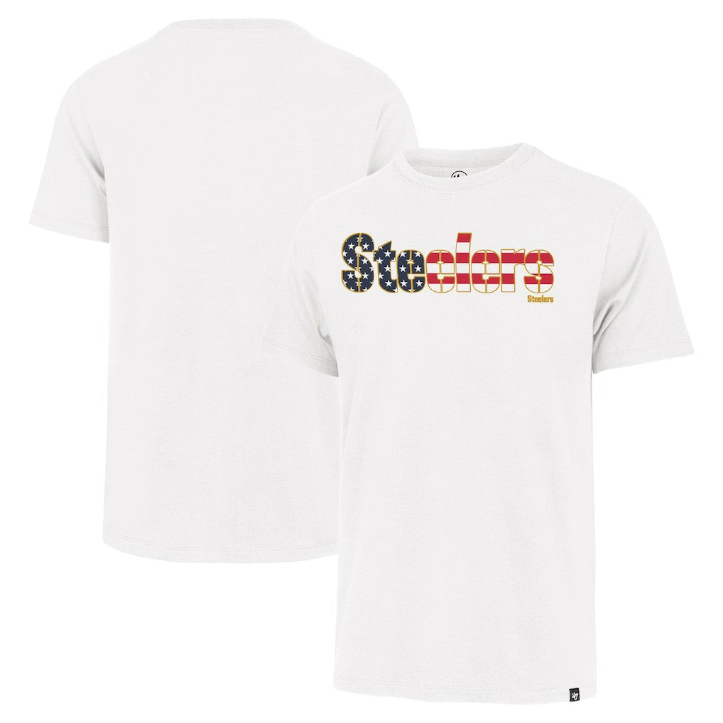 Pittsburgh Steelers '47 Flag Script Franklin T-Shirt - White - 47 brand