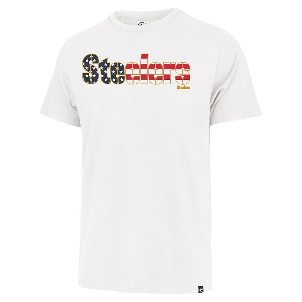Pittsburgh Steelers '47 Flag Script Franklin T-Shirt - White - 47 brand