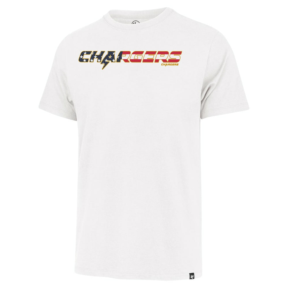 Los Angeles Chargers '47 Flag Script Franklin T-Shirt - White - 47 brand
