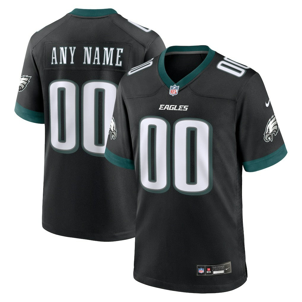 Philadelphia Eagles Alternate Custom Game Jersey - Black - Nike