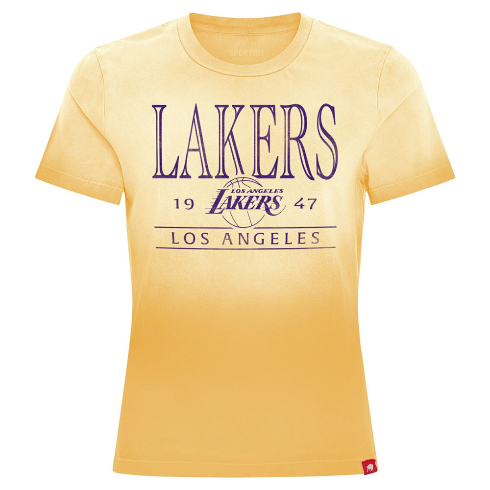 Los Angeles Lakers Sportiqe Women's Arcadia Sun-Dipped T-Shirt Gold