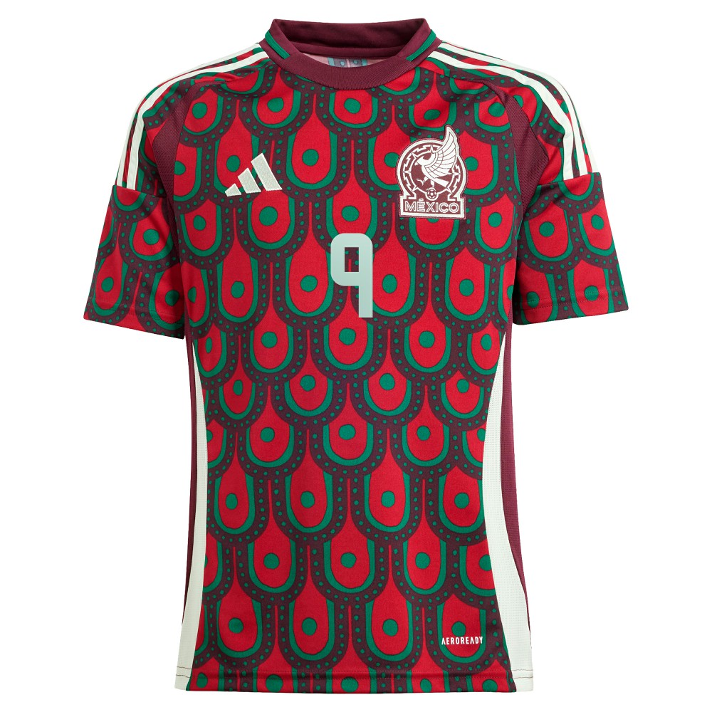 Adidas - Raul Jimenez Mexico National Team Youth 2024 Home Replica Player Jersey - Burgundy