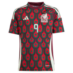 Adidas - Raul Jimenez Mexico National Team Youth 2024 Home Replica Player Jersey - Burgundy