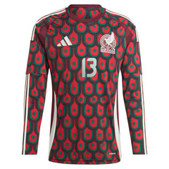 Adidas - Guillermo Ochoa Mexico National Team 2024 Home Replica Player Long Sleeve Jersey - Burgundy