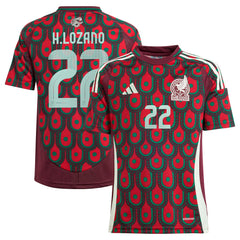 Adidas - Hirving Lozano Mexico National Team Youth 2024 Home Replica Player Jersey - Green