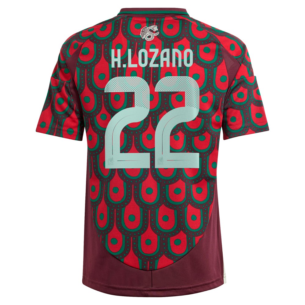 Adidas - Hirving Lozano Mexico National Team Youth 2024 Home Replica Player Jersey - Green