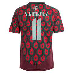 Adidas - Santiago Giménez Mexico National Team Youth 2024 Home Replica Player Jersey - Burgundy