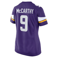 J.J. McCarthy Minnesota Vikings Women's Player Game Jersey - Purple - Nike