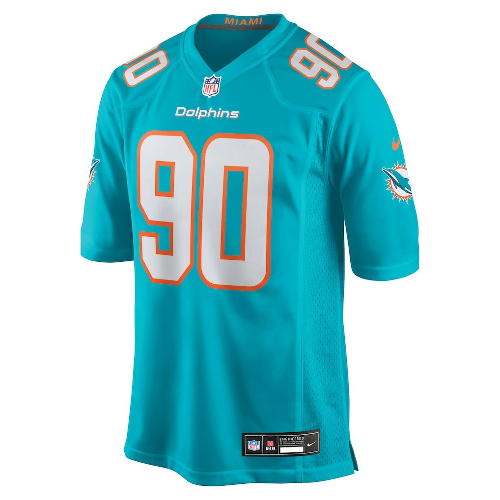 Kenneth Grant Miami Dolphins 2025 NFL Draft First Round Pick Game Jersey - Aqua - Nike