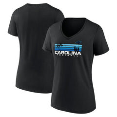 Carolina Panthers Women's Defensive Stand V-Neck T-Shirt - Black - NFL