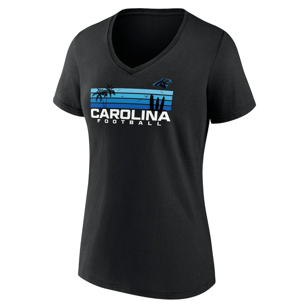 Carolina Panthers Women's Defensive Stand V-Neck T-Shirt - Black - NFL