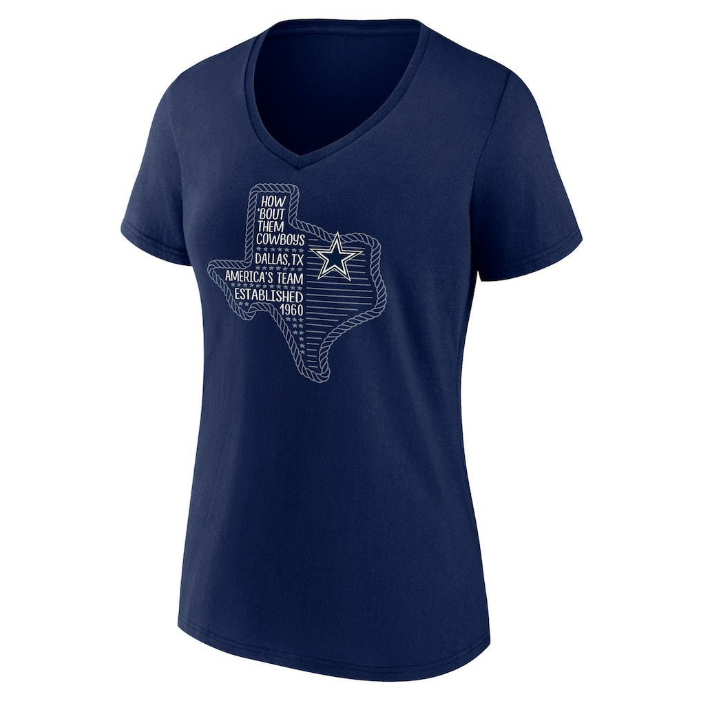 Dallas Cowboys Women's Defensive Stand V-Neck T-Shirt - Navy - NFL